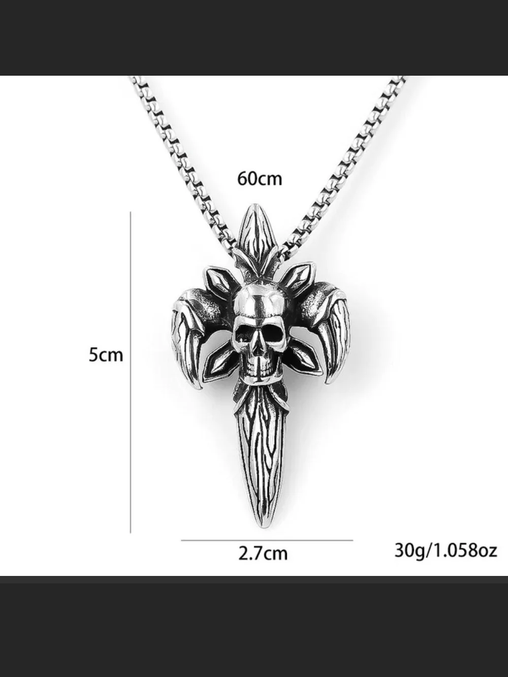 Skullet Gothic Pendant Necklace - Unisex Jewelry